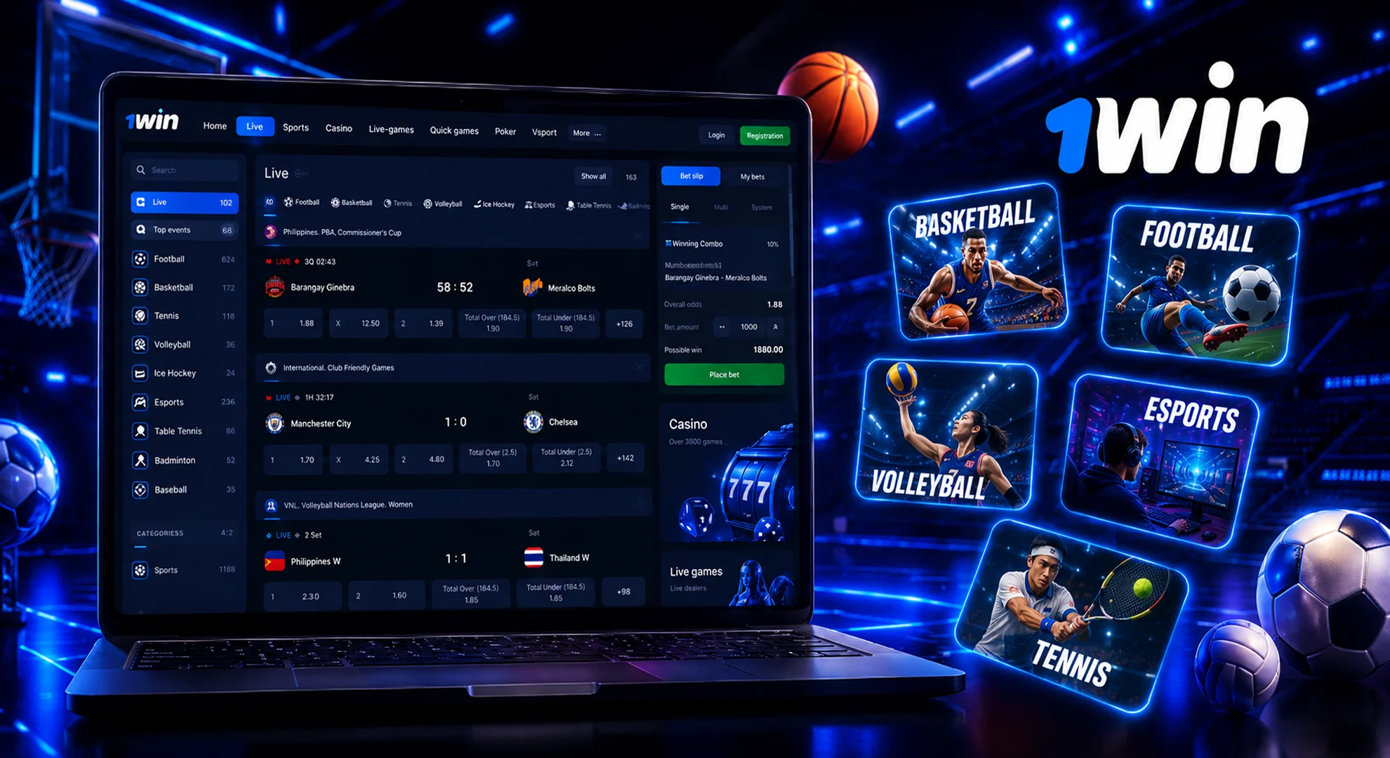 1win sports betting Philippines